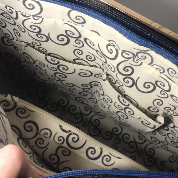 Navy Blue Metallic Handbag - Picture 12 of 16